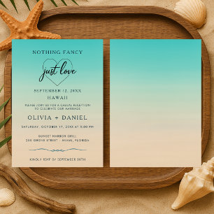 Elopement Beach Wedding Reception Watercolor Invitation