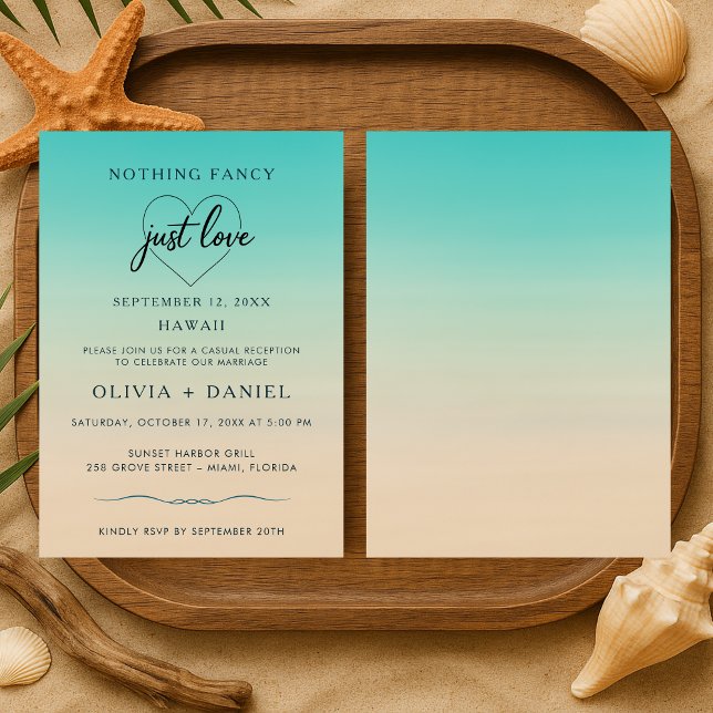 Elopement Beach Wedding Reception Watercolor Invitation (Creator Uploaded)
