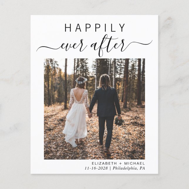 Elopement Happily Ever After Wedding Announcement (Front)