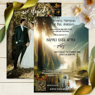 Elopement Happily Ever After Wedding Photo Invitation