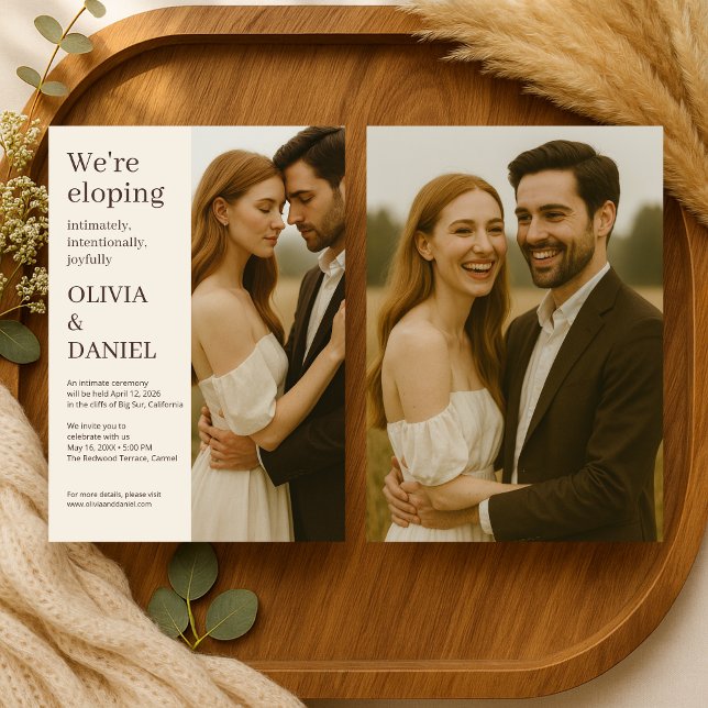 Elopement Minimalist Modern Elegant Photo  Invitation (Creator Uploaded)