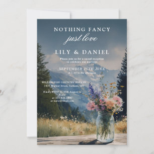 Elopement Mountain Floral Mason Jar Wedding Invitation