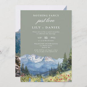 Elopement Mountain Sage Wedding Reception Photo Invitation