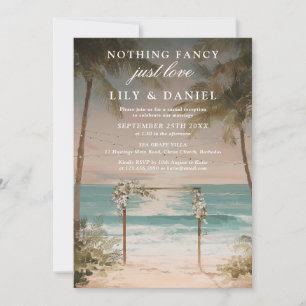 Elopement Ocean Beach Wedding Reception Invitation