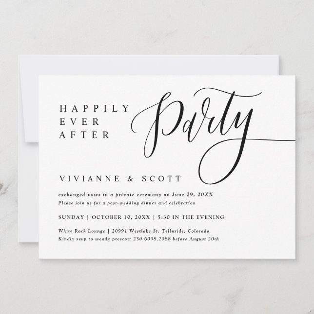 Elopement Post Wedding Party Invitation (Front)