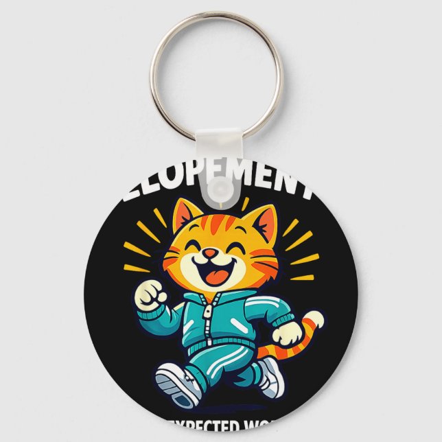 Elopement the unexpected workout racoon funny  key ring (Front)