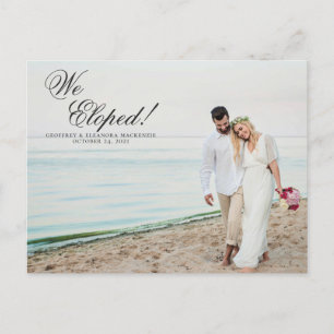 Elopement Tropical Pineapple Watercolor Wedding Announcement Postcard