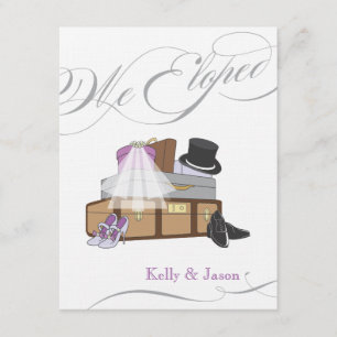 Elopement Wedding Announcement - Purple