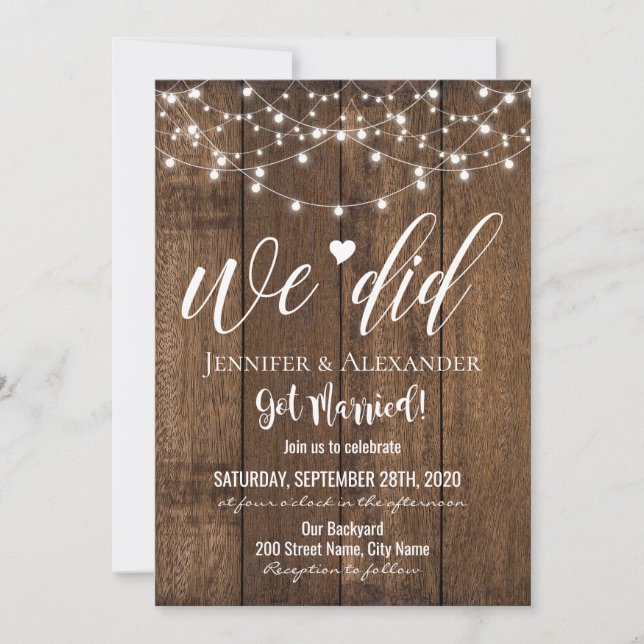 Elopement wedding celebration (Front)