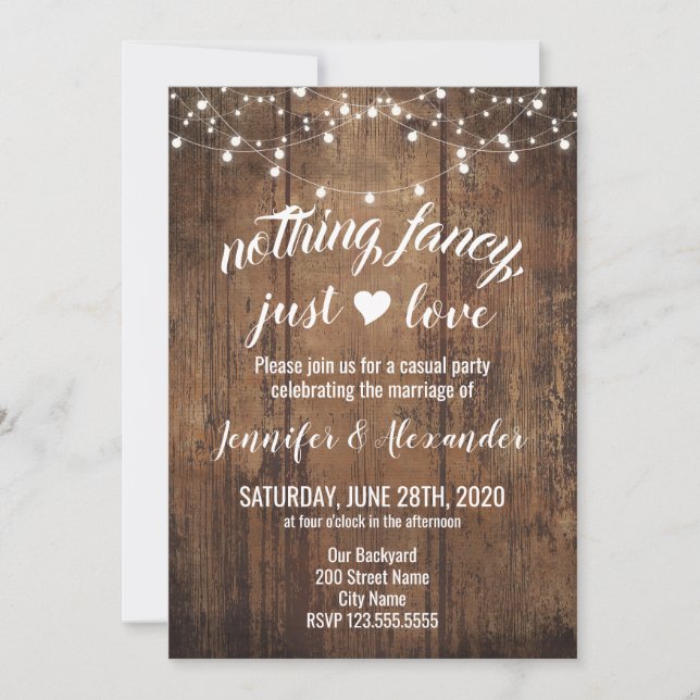 Elopement wedding invitation (Front)