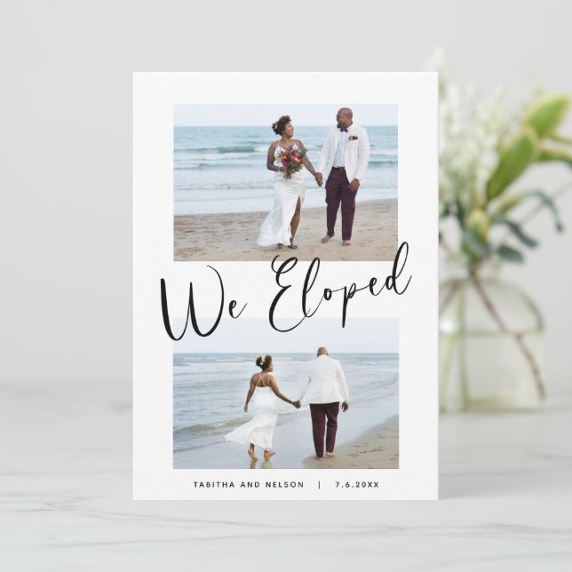 Elopement Wedding We Eloped 2-Photo Announcement (Standing Front)
