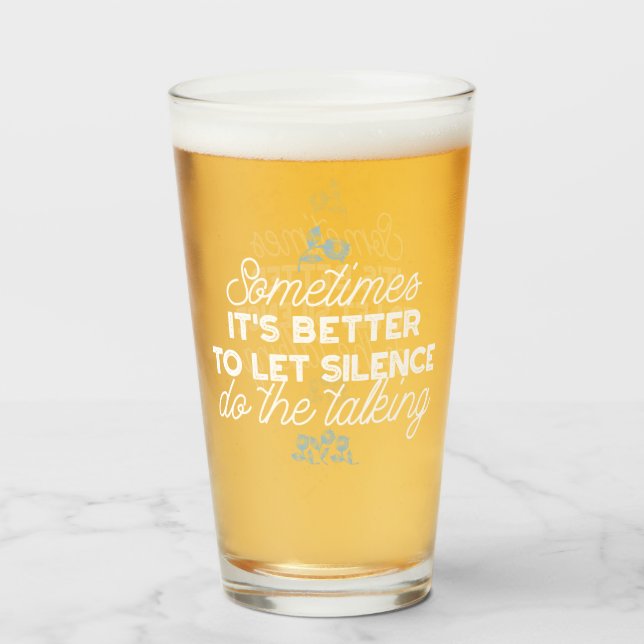 Eloquent Silence Quote Art for Serene Decor Glass (Front Filled)