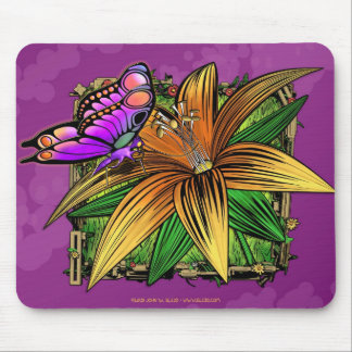 Elorai the Butterfly on Flower Mouse Pad