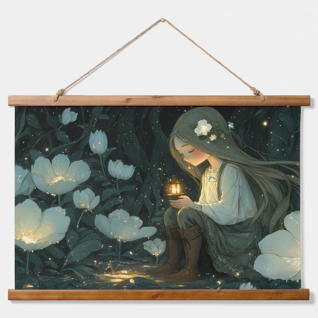 Elowen's Lantern — Enchanted Hollow Tapestry (Front)