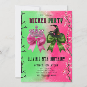  Elphaba & Glinda Theme Birthday Invitation