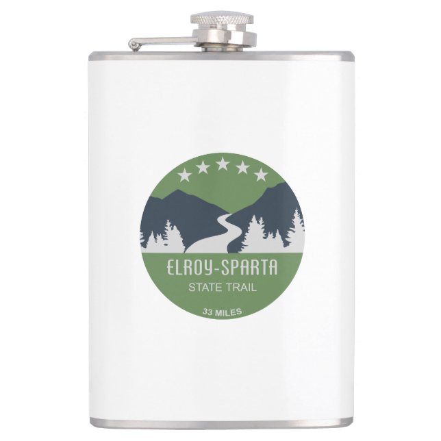 Elroy-Sparta State Trail Hip Flask (Front)