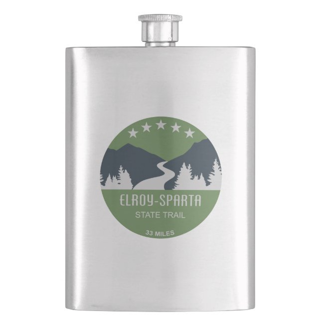 Elroy-Sparta State Trail Hip Flask (Front)