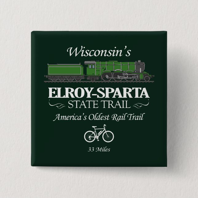Elroy-Sparta State Trail (RT2) 15 Cm Square Badge (Front)