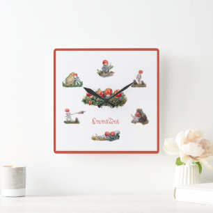 Elsa Beskow Children of the Forest Square Wall Clock