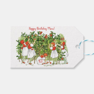 Elsa Beskow Cute Strawberry Girl Gift Tags