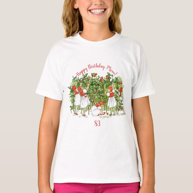 Elsa Beskow Cute Strawberry Girl  T-Shirt (Front)