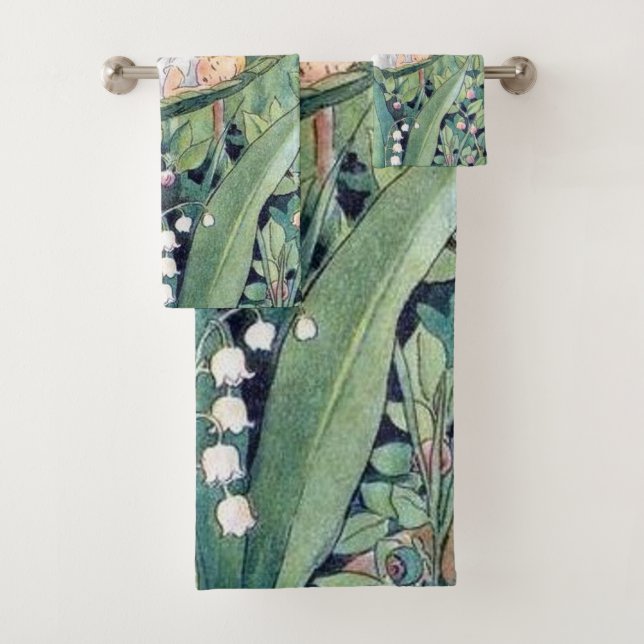 Elsa Beskow Thumbelina Fairy Bath Towel Set (Insitu)