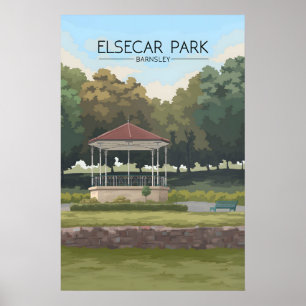 Elsecar Park Barnsley Travel Poster