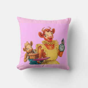 Elsie the Cow and daughter Beulah - It's Cake Time Cushion