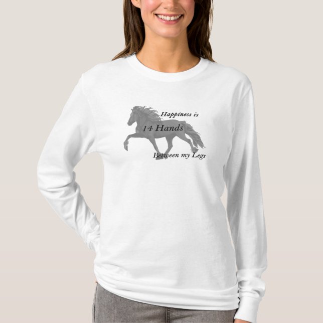 Elska Icelandic Horse in Tolt Happiness T-Shirt (Front)