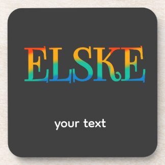 Elske first name rainbow text coaster