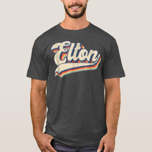 Elton Name Personalised Vintage Retro Gift Men Wom T-Shirt