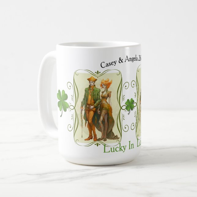 Elven Couple St. Patrick's Day Gift Mug (Front Left)