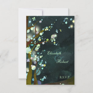 Elven Forest Trees Rustic Wedding RSVP Card