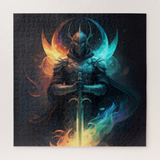 Elven Magic: Knight with Enchanted Sword Jigsaw Puzzle