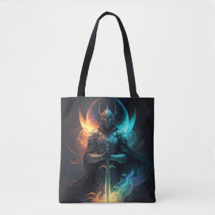 Elven Magic: Knight with Enchanted Sword Tote Bag