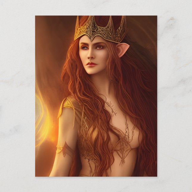 Elven Queen AI Generated Art  Postcard (Front)