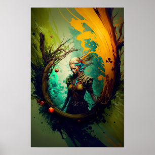 Elven Ranger Fantasy Poster   D&D Art 5
