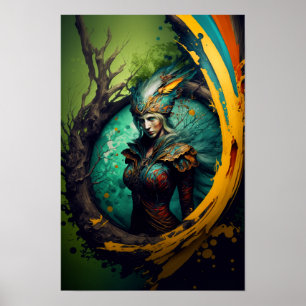 Elven Ranger Fantasy Poster   D&D Art 7