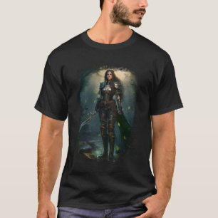 Elven Warrior Elf Princess Fantasy Vintage Fae Por T-Shirt