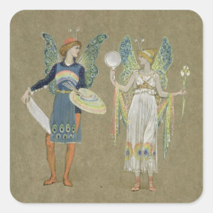 Elves and Fairy Painters, from 'The Snowman' 1899 Square Sticker