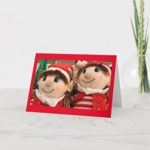 "ELVES" ARE DONE MAKING TOYS & SAY MERRY CHRISTMAS CARD