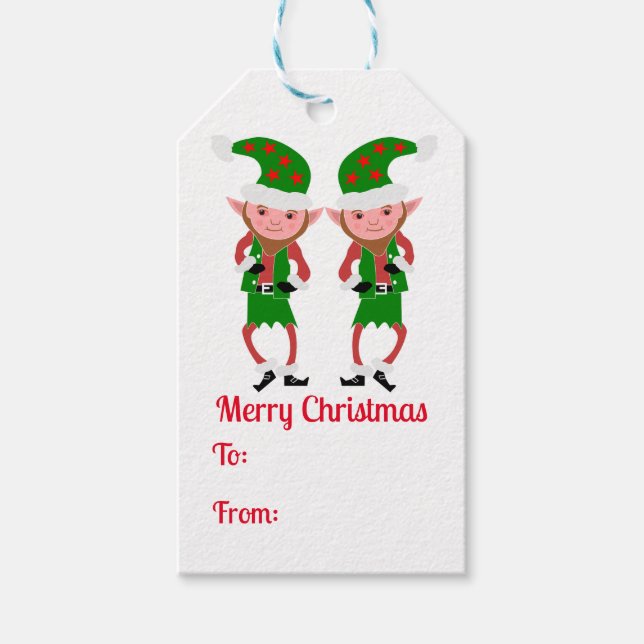 Elves Christmas Gift Tags (Front)