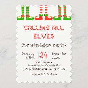 Elves Christmas Party Invitation
