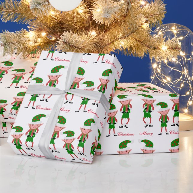 Elves Design Christmas Wrapping Paper (Holidays)