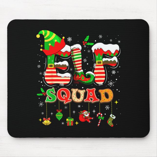 Elves Family Christmas Matching Pajamas Xmas Elf S Mouse Pad (Front)