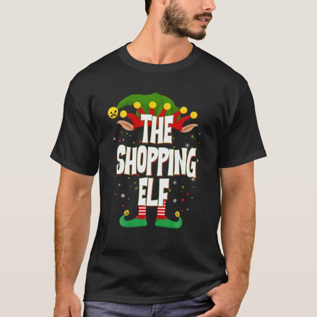 Elves Group The Shopping Elf Christmas T-Shirt (Front)