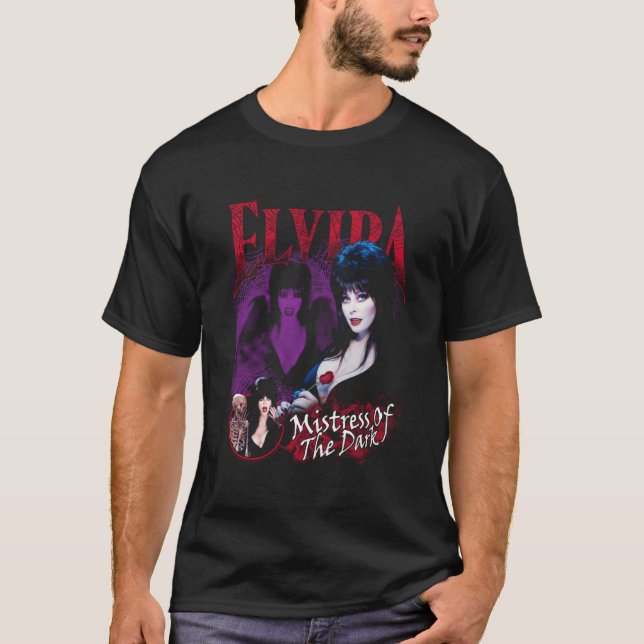 Elvira Mistress Of The Dark Purple And Red T-Shirt (Front)
