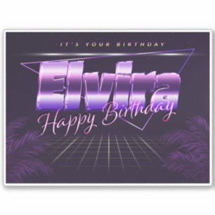 Elvira Name First name lila retro Sticker Birthday