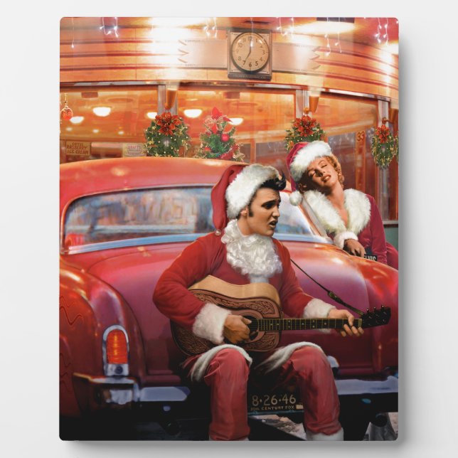 Elvis and Marilyn Christmas Plaque (Front)