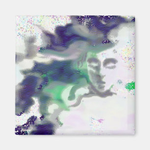 Elvish face - digital drawing, fantasy Art Magnet